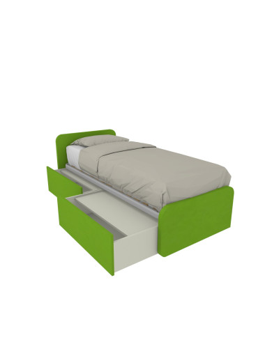 Cama individual con cajones...