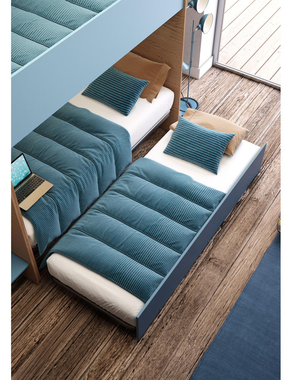 Letto A Castello Posti Letto A Castello Con Scala E Cassettoni