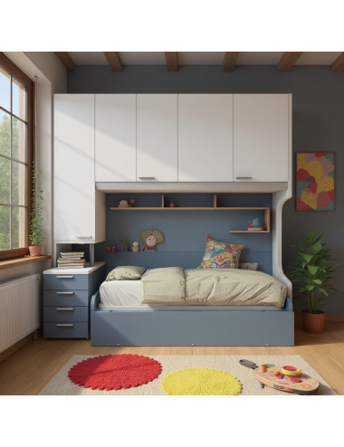 Dormitorio puente con cama...