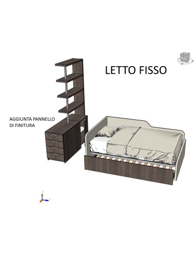 982 - Letto con cassettiera...