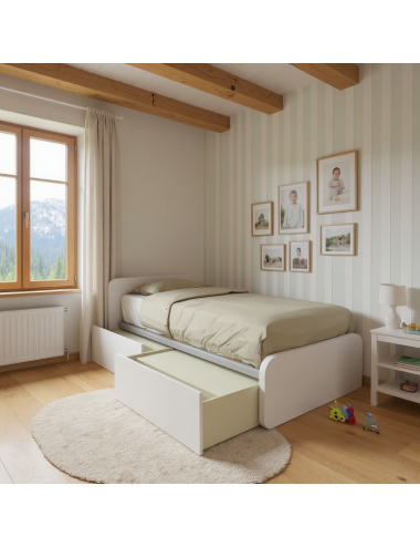 Letto singolo con cassetti...
