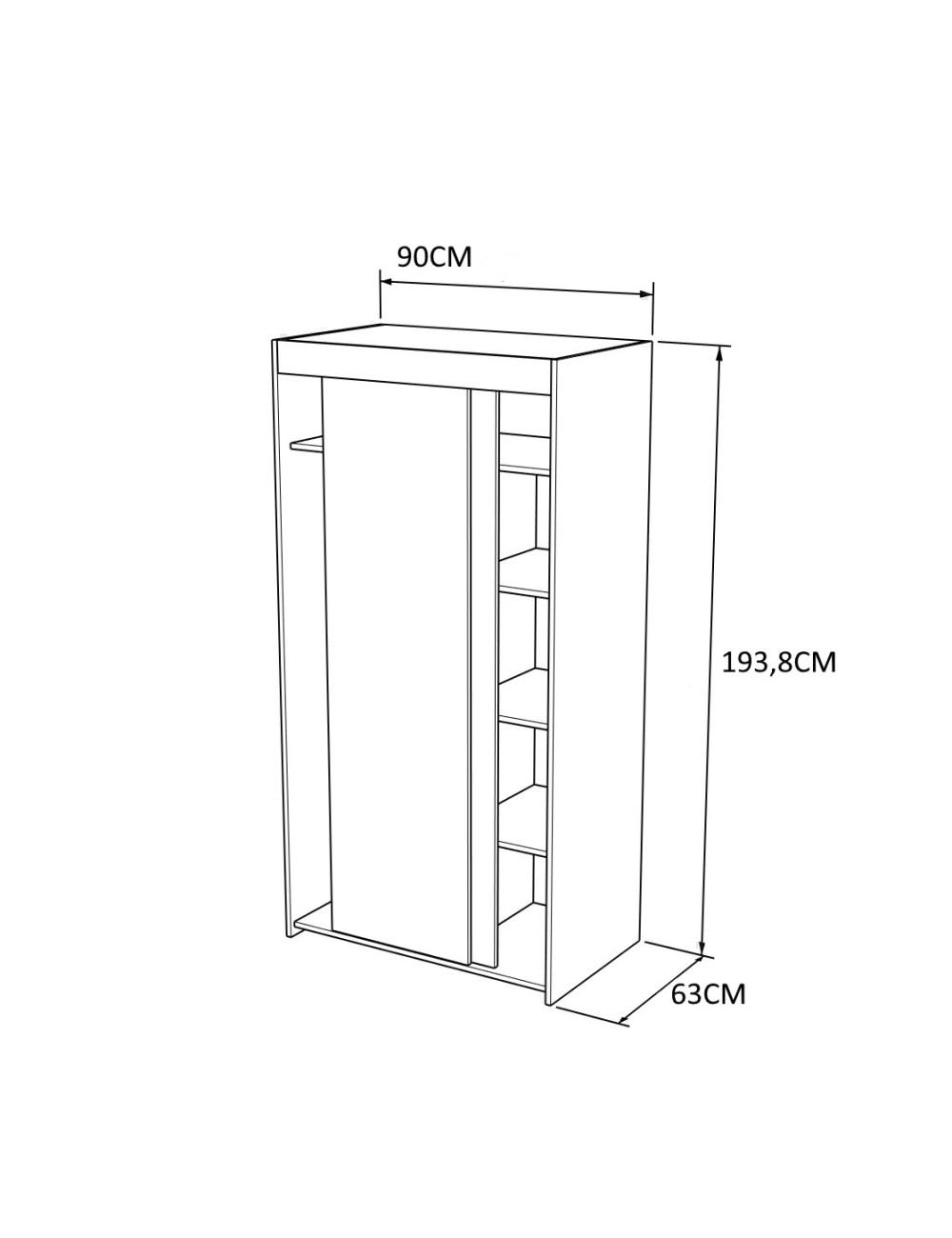 Armadio Scorrevole Con Cassettiera MOBILFINO - Salvaspazio, Rosso E Bianco Per Camerette - Foto 11